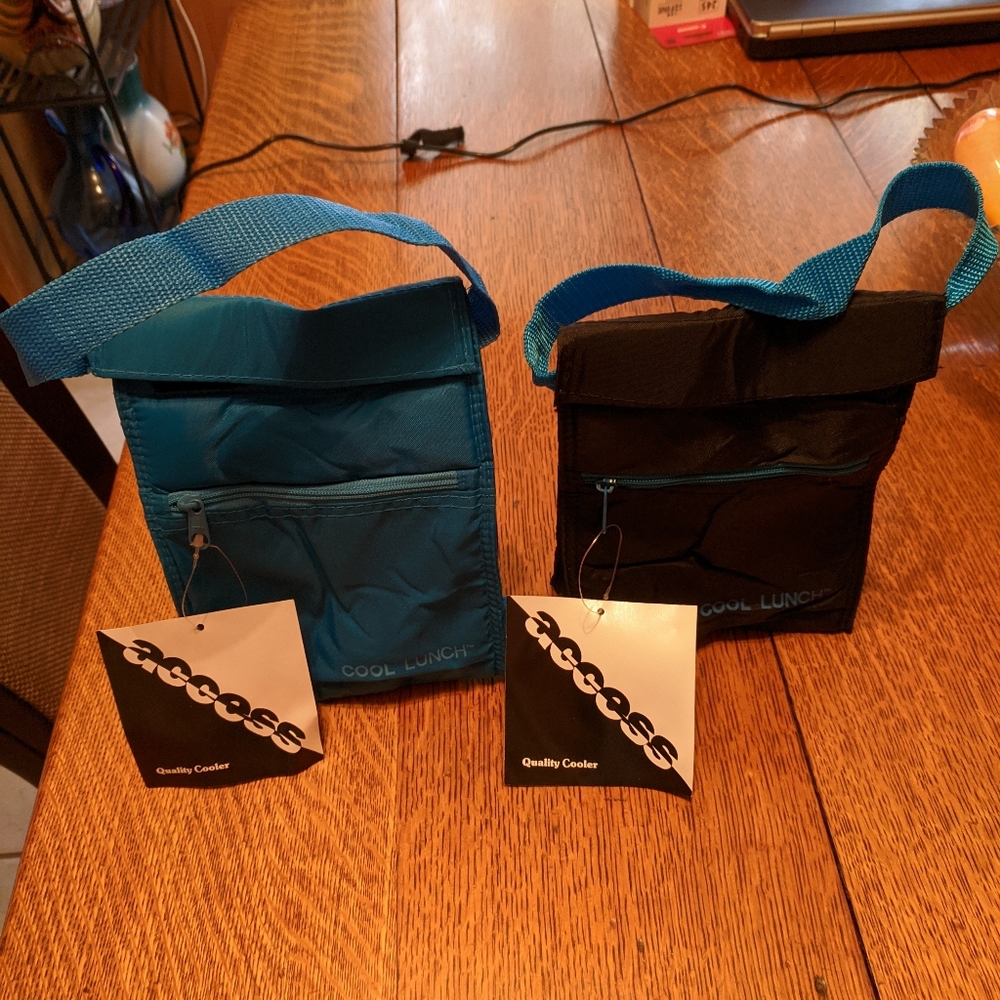 2 Thermal "Cool Lunch"  lunchbags turquoise/black